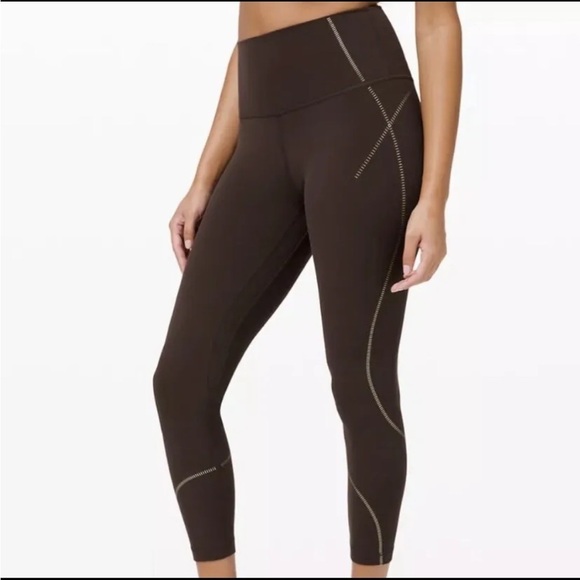 LULULEMON Align High Rise Crop Legging Gold French Press Limited Addition Sz 4 - Picture 1 of 12